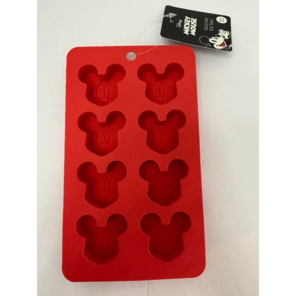 Disney Mickey Mouse Red Silicone Ice‎ Tray BPA Free 8 Cavity Candy Mold NEW